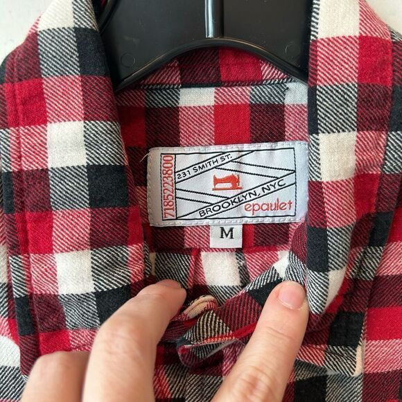 M Epaulet NY Red Striped Flannel - Picture 4 of 4